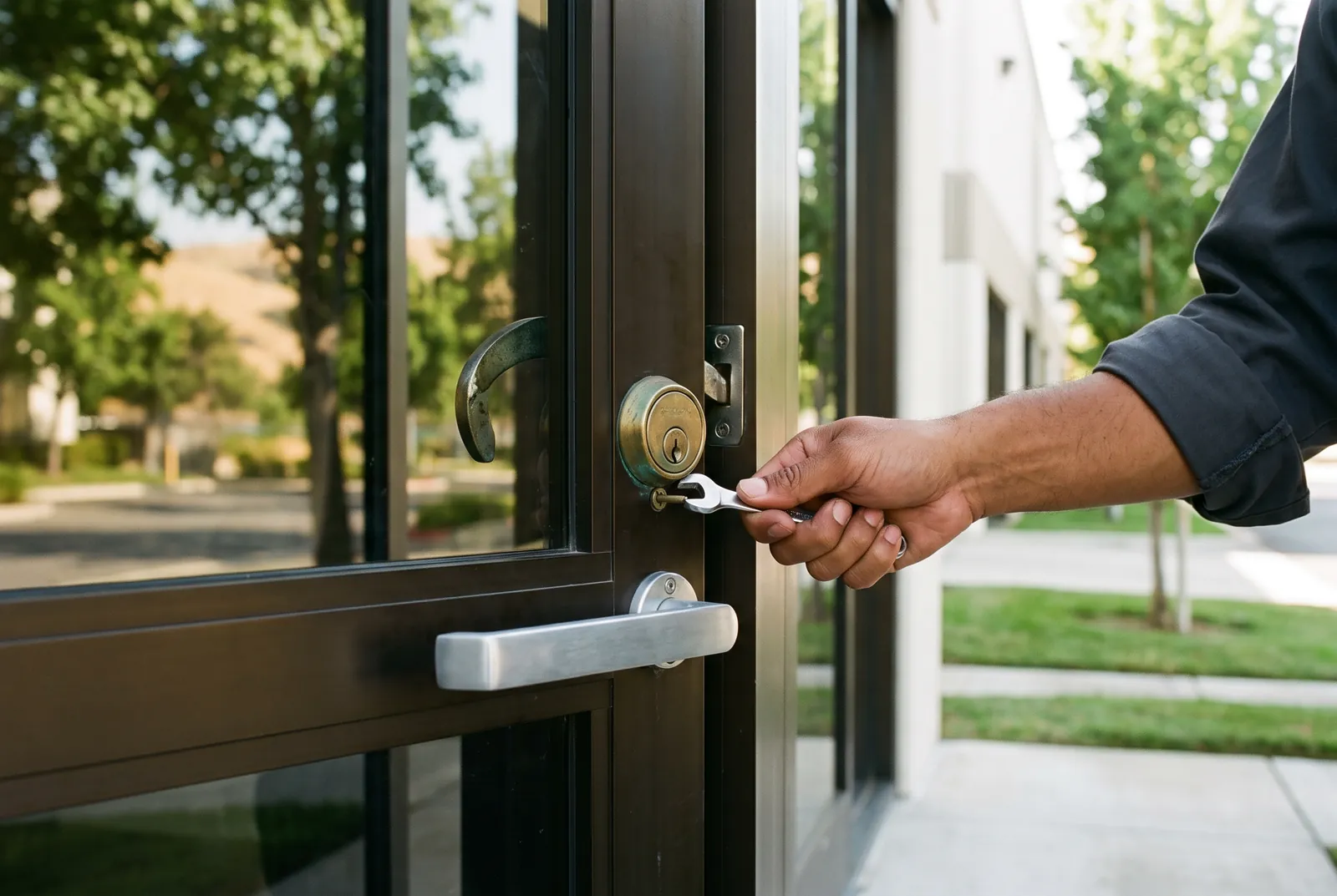 Storefront Door Locks in Milpitas by Levin