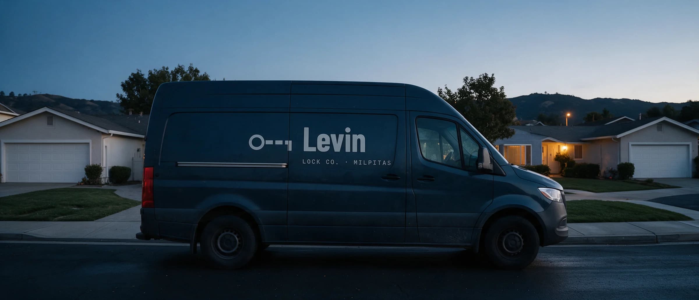 Levin service van at dusk